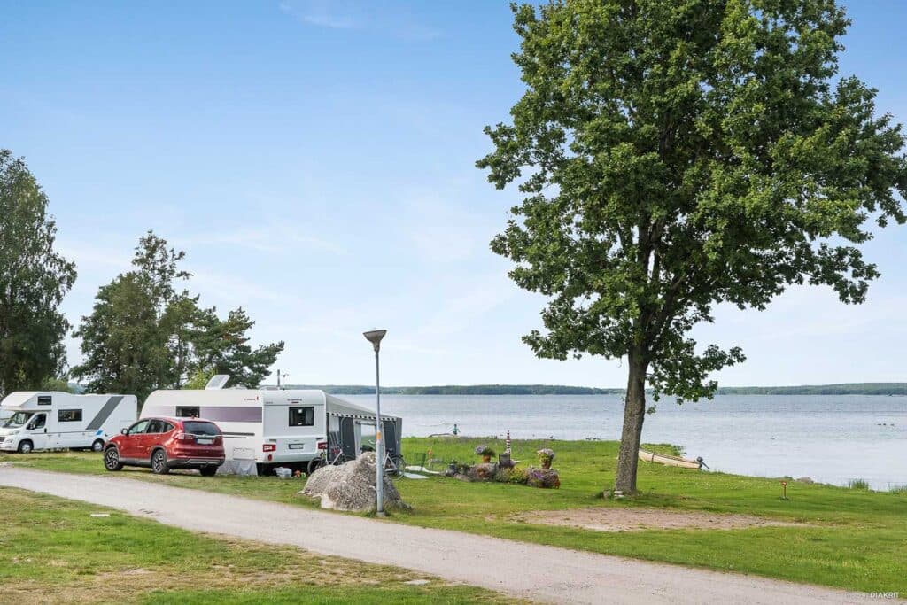 Trevlig campingplats i Mariestad vid Vänern.